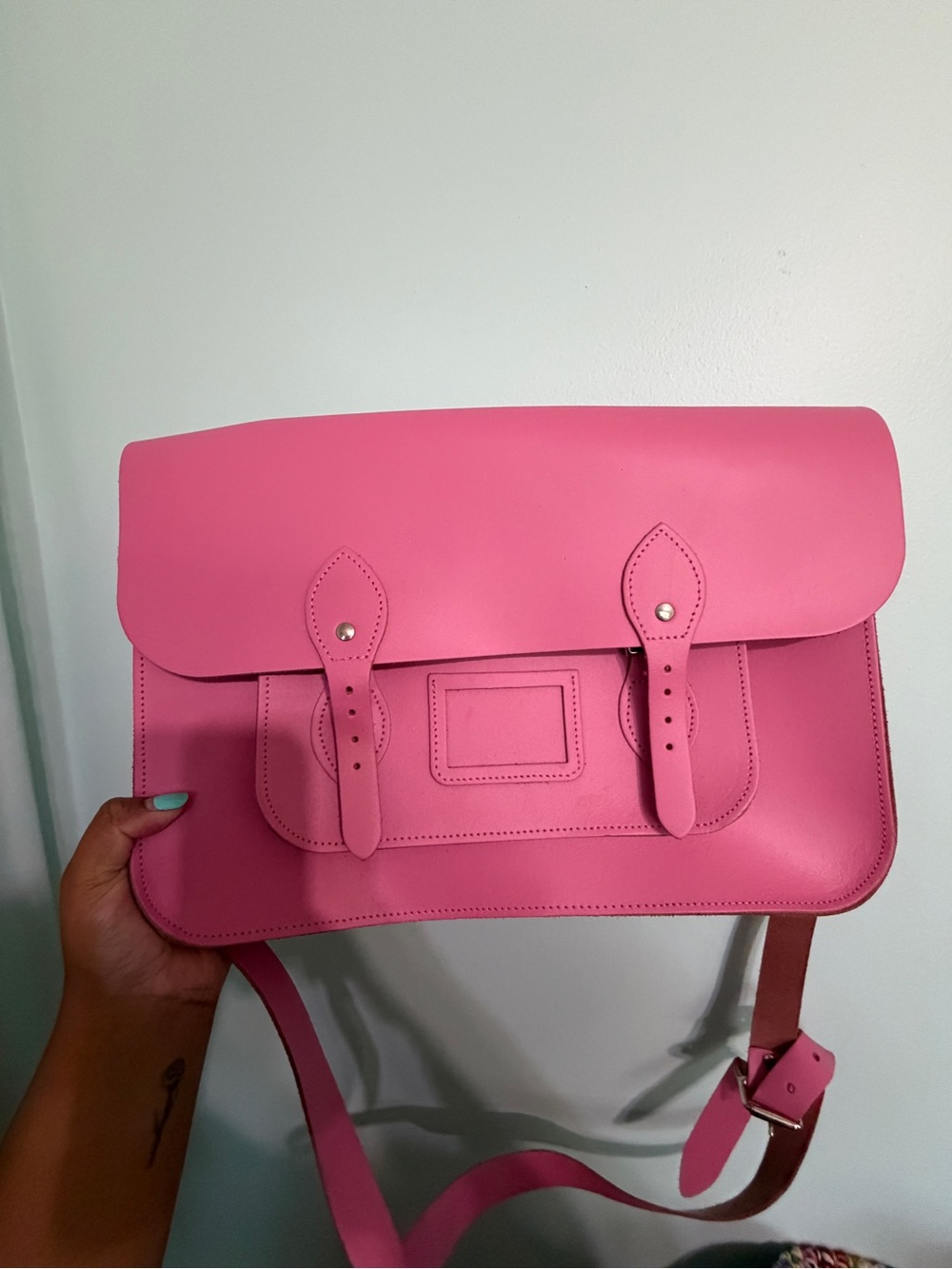 Bubble Gum Pink Structured Satchel Shoulder Bag